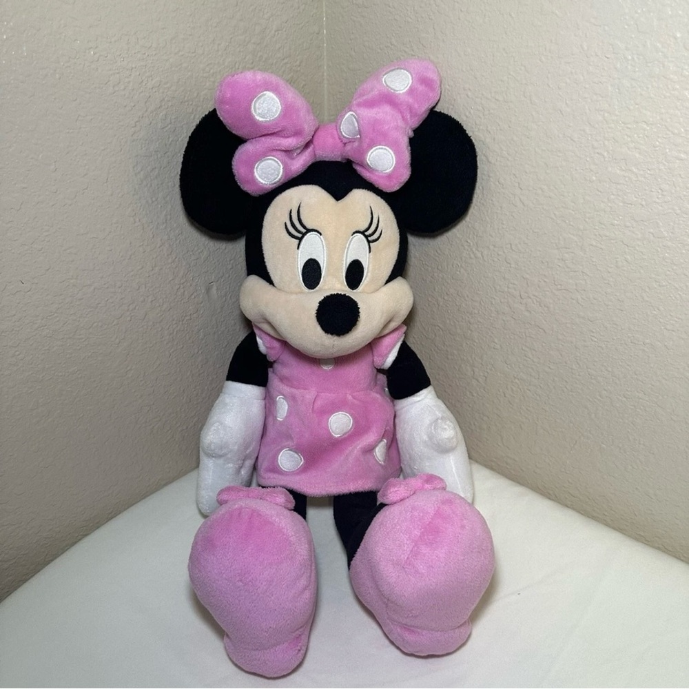 Disney Jr Mickey Mouse Clubhouse Minnie Mouse Pink White Plush Toy 21"‎ Tall